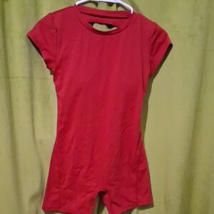 Fashioness Red Short Sleeve Romper